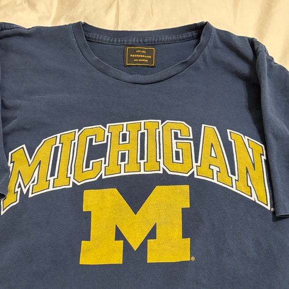 Free People Navy and Gold Michigan Tee - Picture 2 of 4